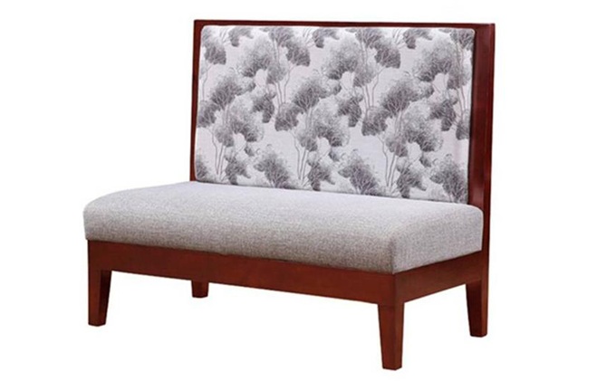 中餐廳古典實木布藝軟包卡座