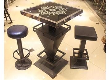 現(xiàn)代時尚不銹鋼大理石個性酒吧桌