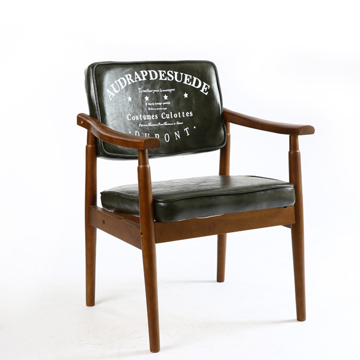 復(fù)古軟包咖啡廳簡(jiǎn)約布藝休閑扶手椅