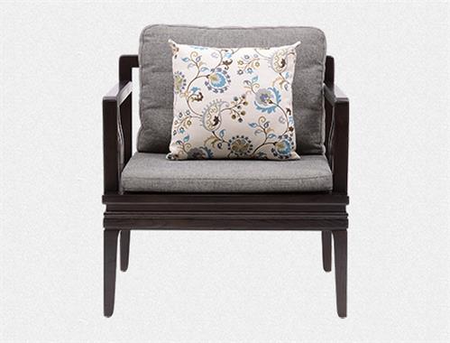 新中式水曲柳 實(shí)木沙發(fā)古典禪意布藝茶樓椅