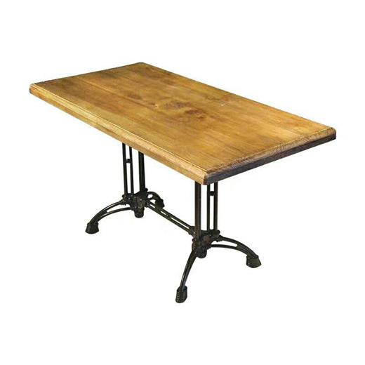 復古鐵藝創意西餐廳實木桌